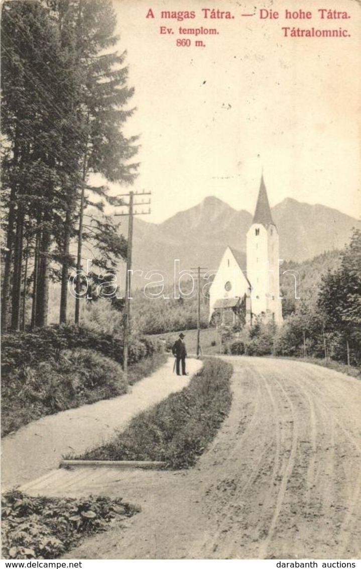 * T2 1910 Tátralomnic, Tatranská Lomnica; Evangélikus Templom / Church - Sin Clasificación