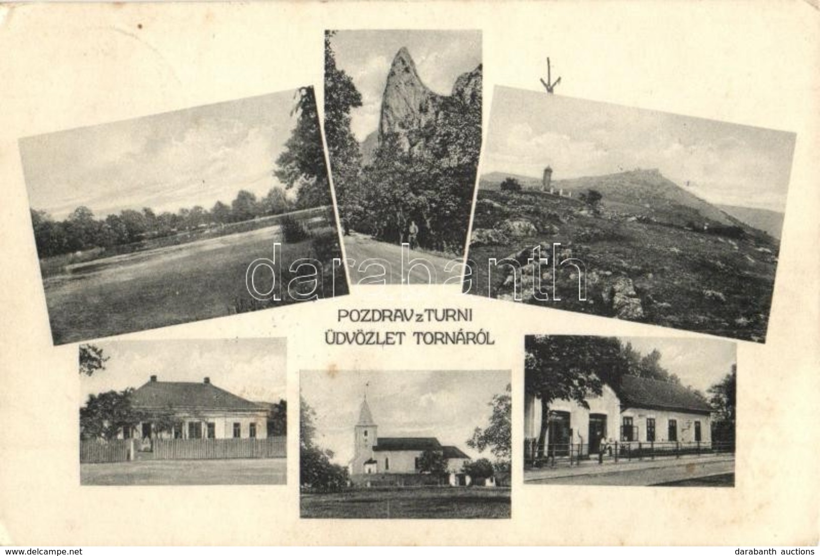 T2/T3 Torna, Turna Nad Bodvou, Turnau; Vasútállomás, Templom, Vár / Railway Station, Castle, Church  (EK) - Sin Clasificación