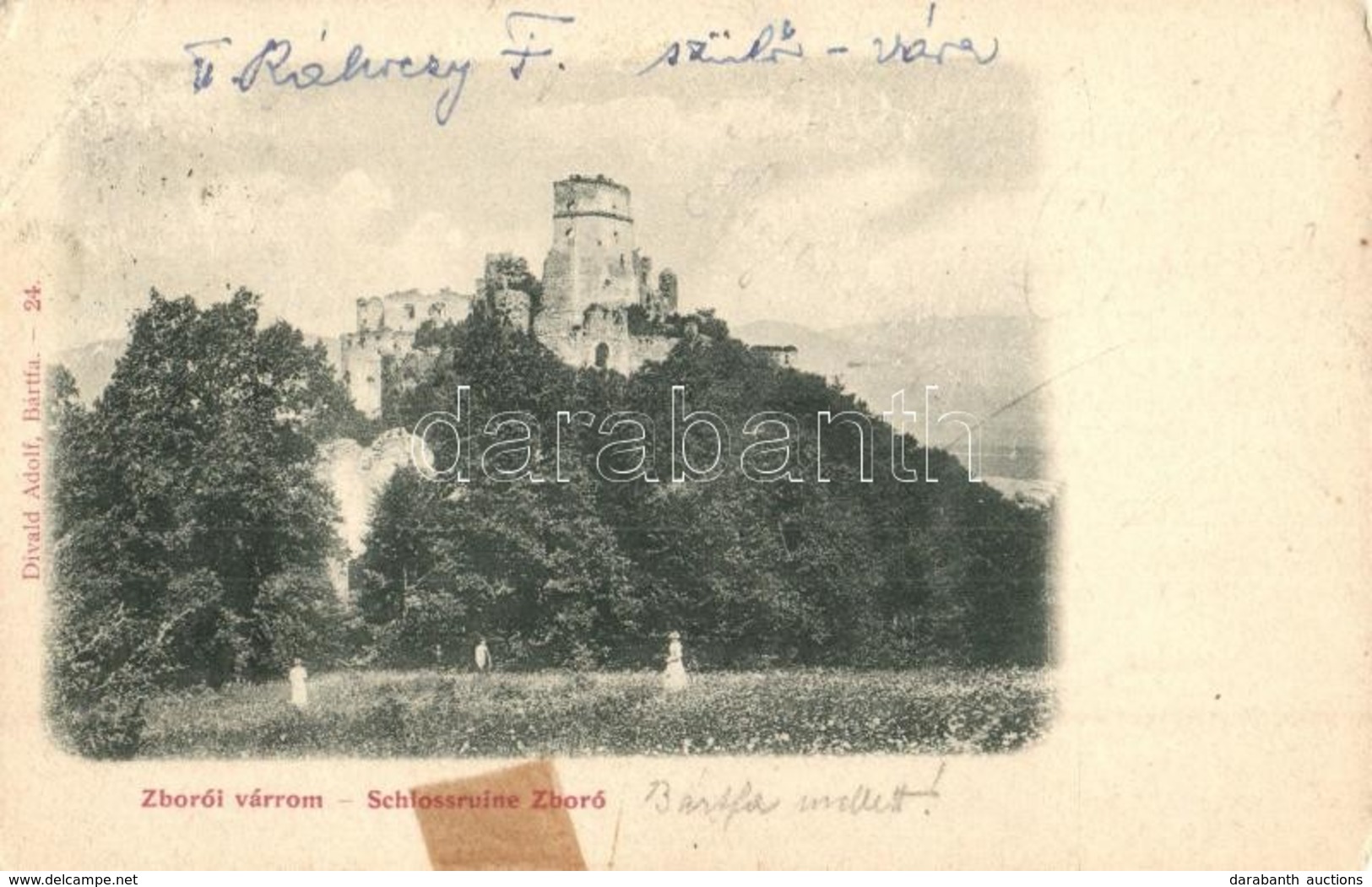 * T3/T4 Zboró, Zborov; Várrom, II. Rákóczi Ferenc Szülővára. Divald Adolf / Castle Ruins (Rb) - Sin Clasificación