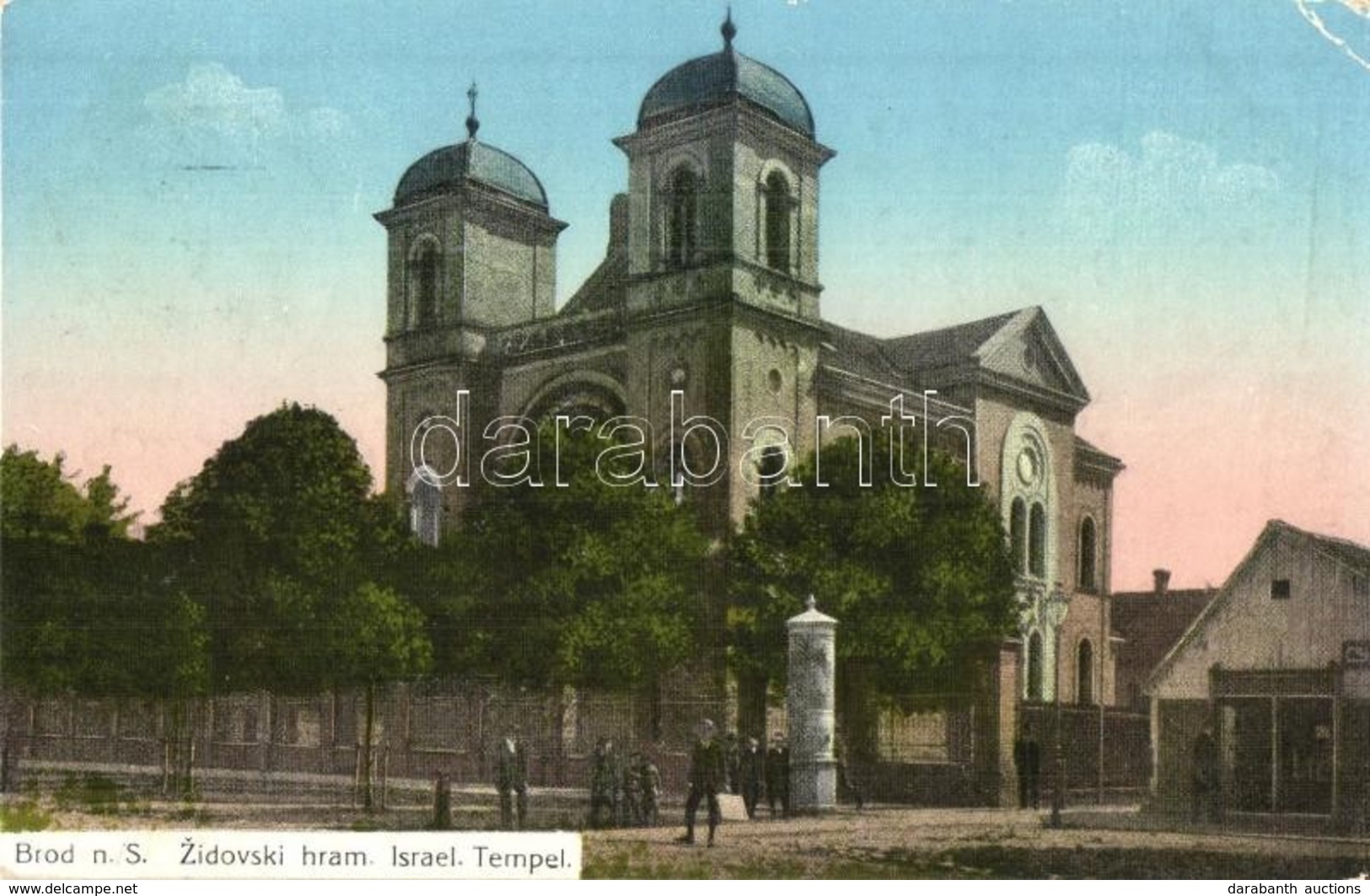 T2/T3 1916 Bród, Nagyrév, Slavonski Brod, Brod Na Savi; Zsinagóga / Zidovski Hram / Israel. Tempel / Synagogue (EK) - Ohne Zuordnung