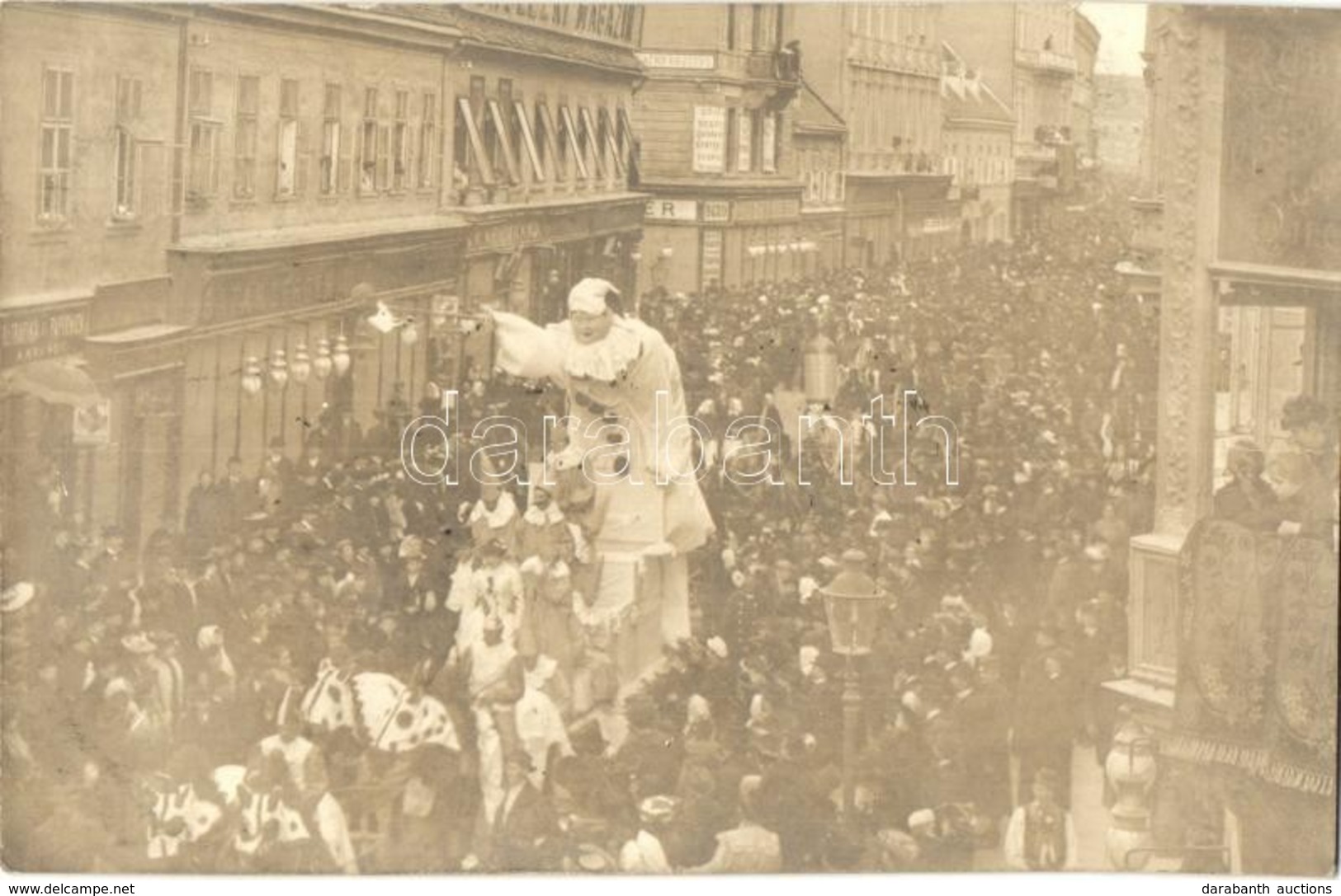 T2 1906 Zagreb, Zágráb, Agram; Húshagyókeddi Látkép A Mesterkélt Fehérbe öltöztetett Karnevállal, Englezki Magazin, Neum - Ohne Zuordnung