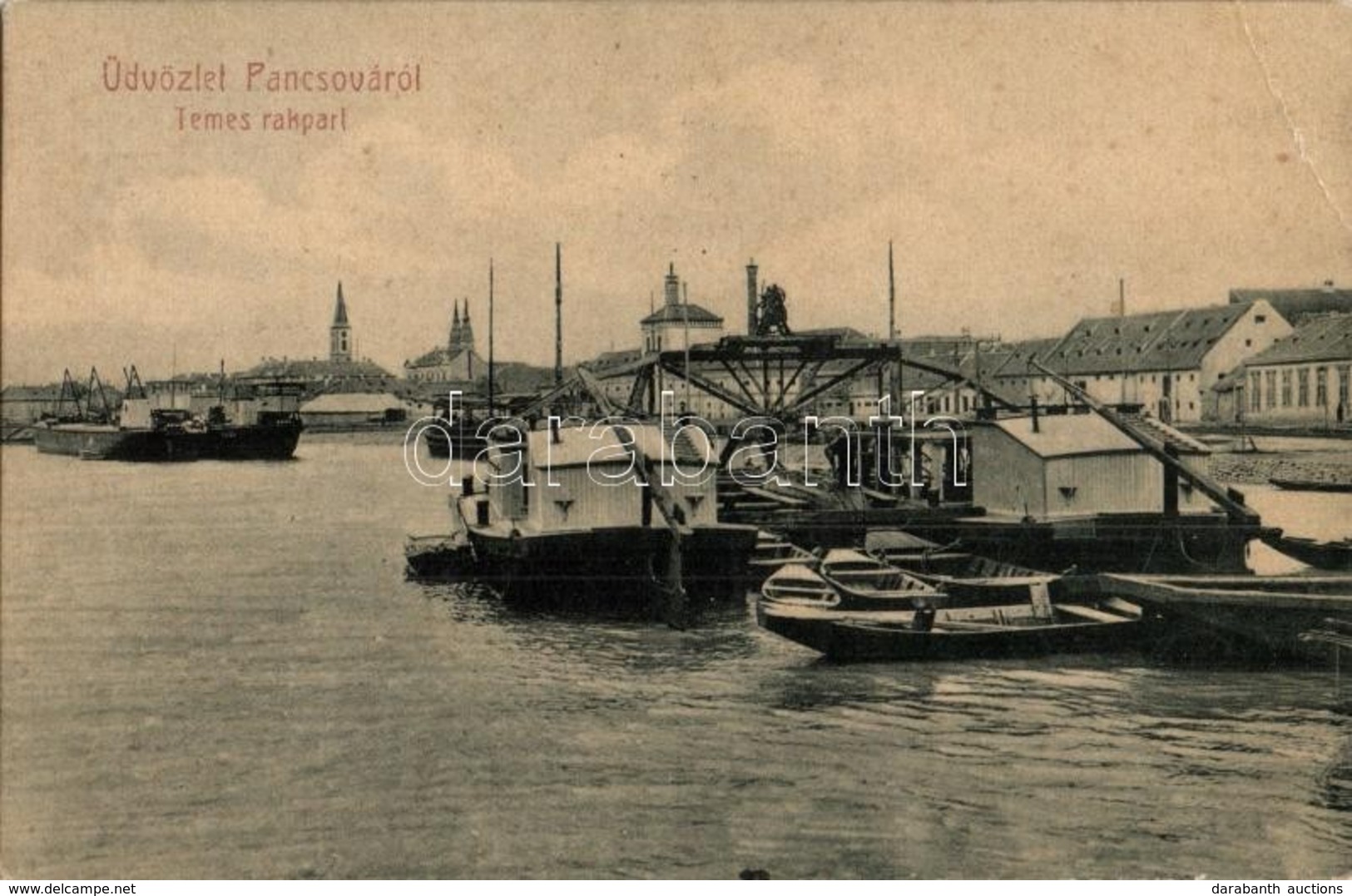 T2/T3 1907 Pancsova, Pancevo; Temes Rakpart, Uszályok. W.L. 943. / Quay Of Timis, Barges (EK) - Sin Clasificación