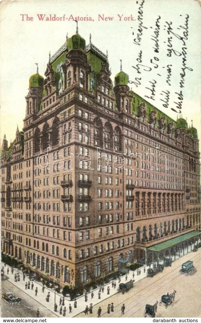 T3 New York City, New York; Waldorf Astoria Hotel, Automobile, Horse-drawn Carriages (EB) - Non Classificati