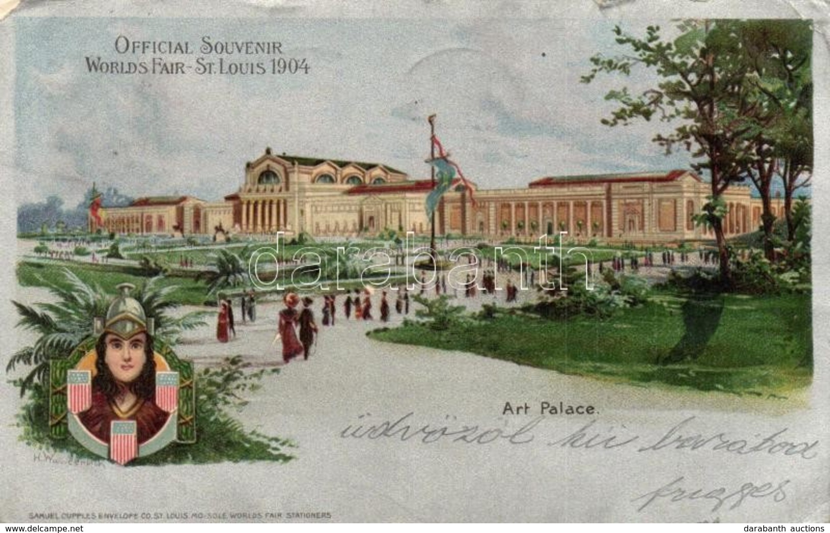 T2/T3 1904 Saint Louis, St. Louis; World's Fair, Art Palace. Samuel Cupples Silver Litho Art Postcard S: H. Wunderlieb ( - Ohne Zuordnung
