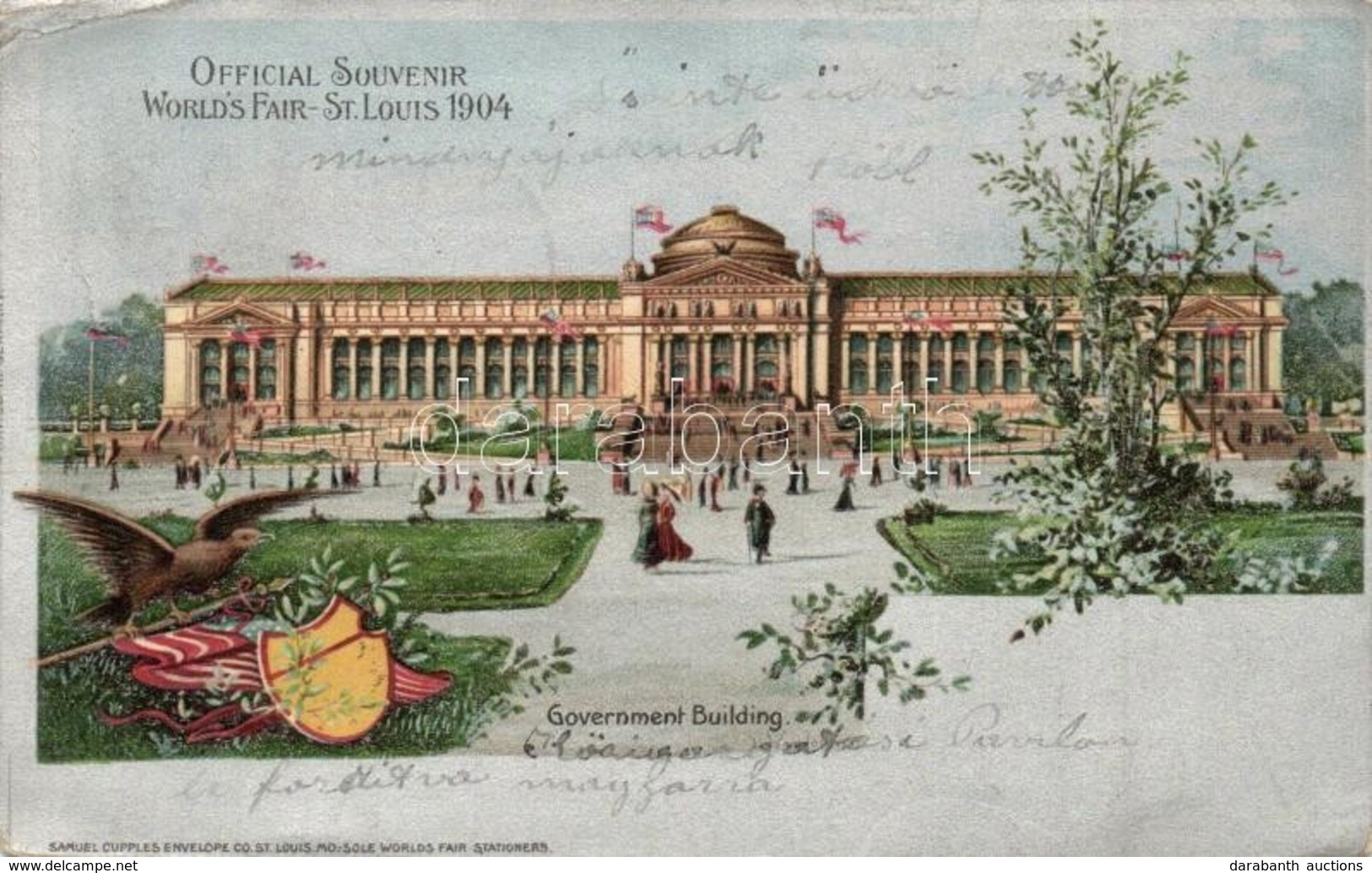 T2/T3 1904 Saint Louis, St. Louis; World's Fair, Government Building. Samuel Cupples Silver Litho Art Postcard S: H. Wun - Sin Clasificación