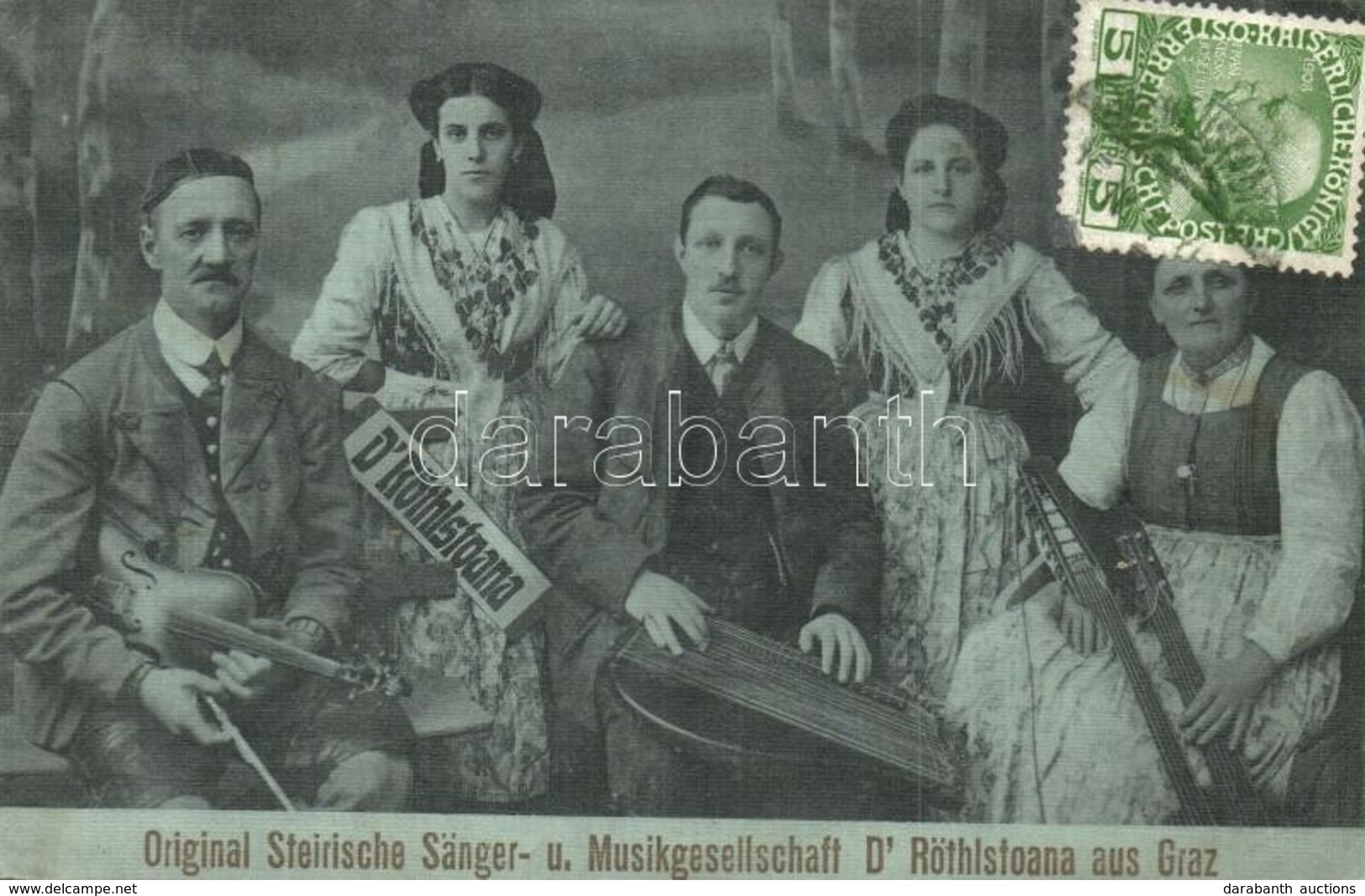 T2/T3 1912 Graz, Original Steirische Sänger Und Musikgesellschaft D' Röthlstoana / Original Styrian Singer And Music Com - Non Classificati