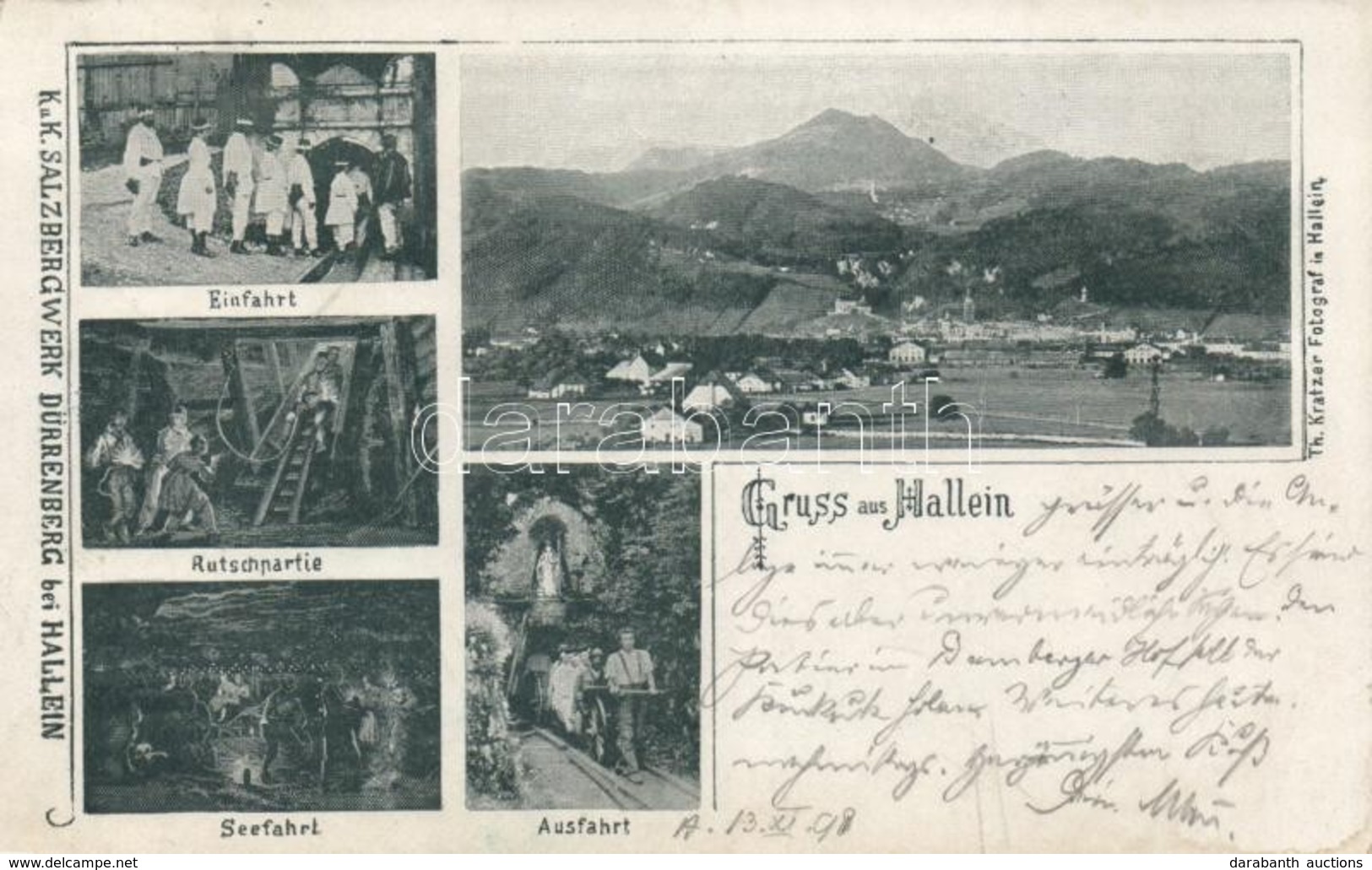 * T2 1898 Hallein, K.u.K. Salzbergwerk Dürrenberg (Dürrnberg), Einfahrt, Ausfahrt, Seefahrt / Salt Mine Interioe With Wo - Ohne Zuordnung