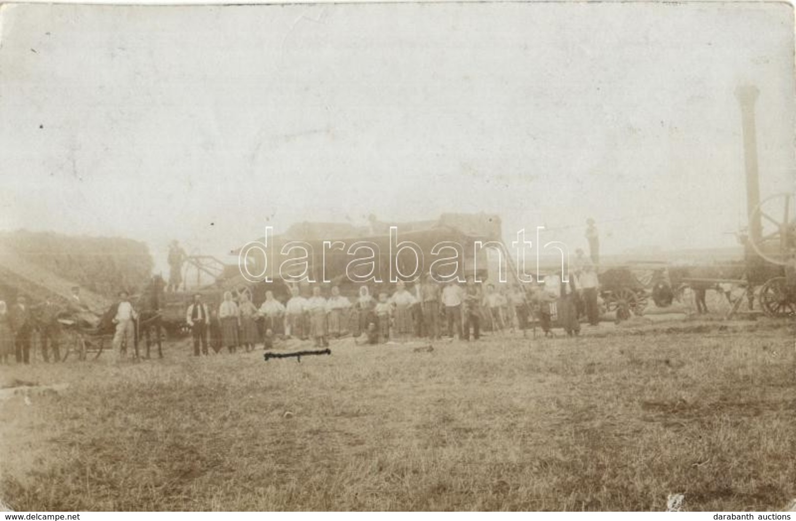 T2/T3 1910 Vienna, Wien XXIII. Inzersdorf, Harversting With Threshing Machine. Photo (EK) - Ohne Zuordnung