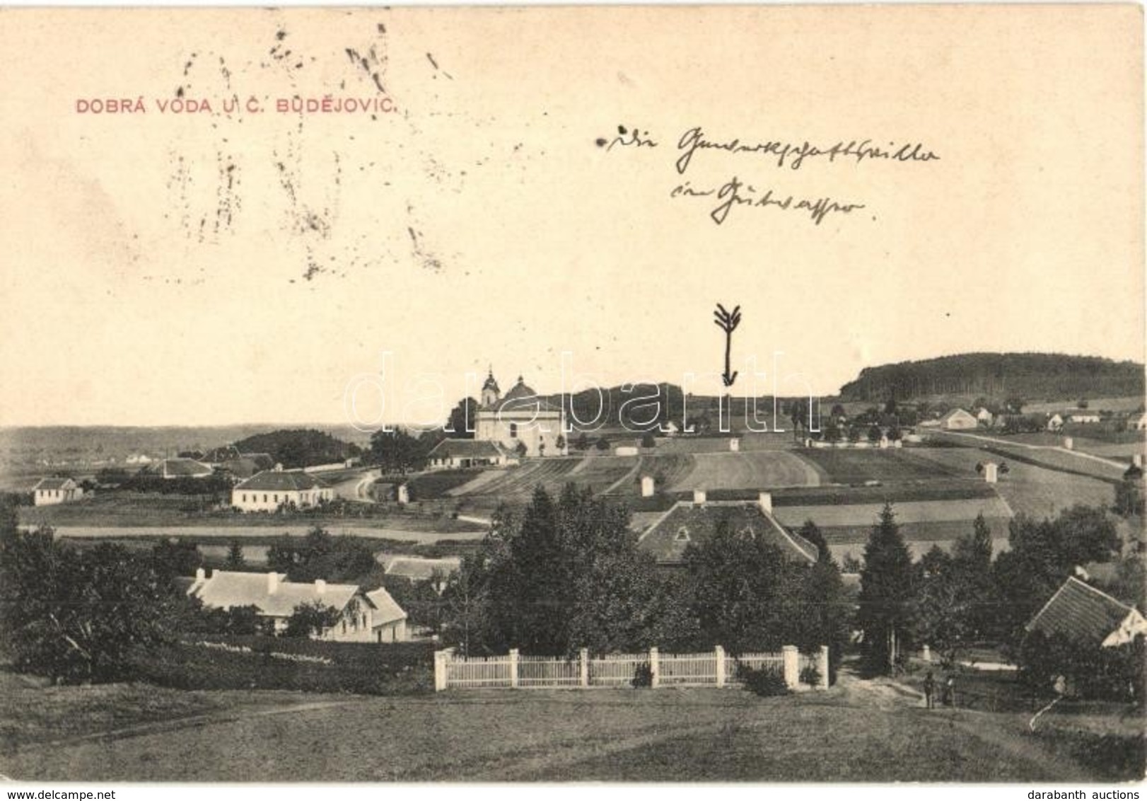 T2 Dobrá Voda U Ceskych Budejovic, Gutwasser; General View, Church, Fence - Non Classificati