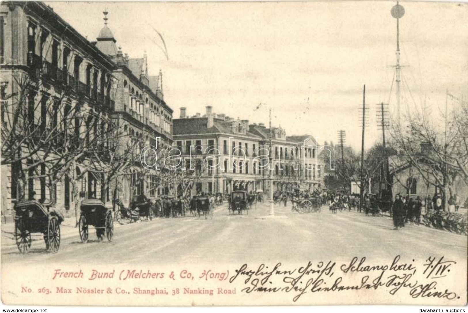 * T3 Shanghai, French Bund (Melchers & Co., Hong), Street View, Carriages (Rb) - Ohne Zuordnung