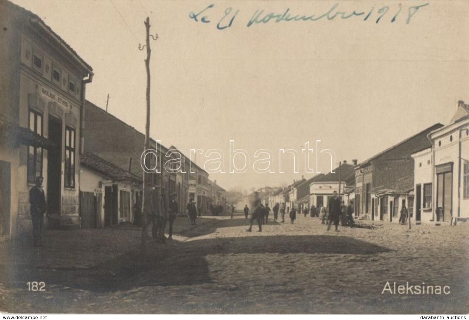 * T2 1918 Aleksinac, Street View With Shops. Photo - Sin Clasificación
