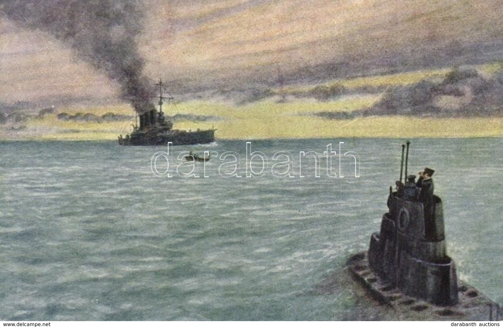 ** T2 Búvárhajó (tengeralattjáró) Lesben / U-Boot Auf Ausguck / WWI Austro-Hungarian Navy K.u.K. Kriegsmarine Submarine  - Ohne Zuordnung