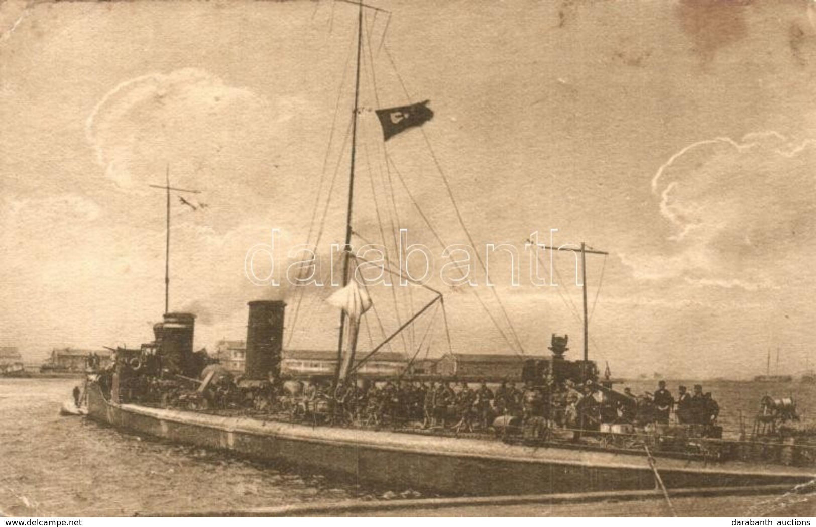 * T2/T3 Türkisches Torpedoboot Im Hafen Odessa. Aus Dem Kriegsalbum FJB. 16. / WWI Ottoman Navy Turkish Torpedo Boat In  - Non Classificati
