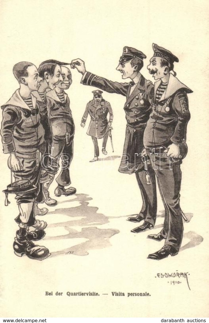 ** T3/T4 Bei Der Quartiervisite / Visita Personale / K.u.K. Kriegsmarine Humorous Art Postcard. G. Fano 2106. Pola 1910- - Sin Clasificación