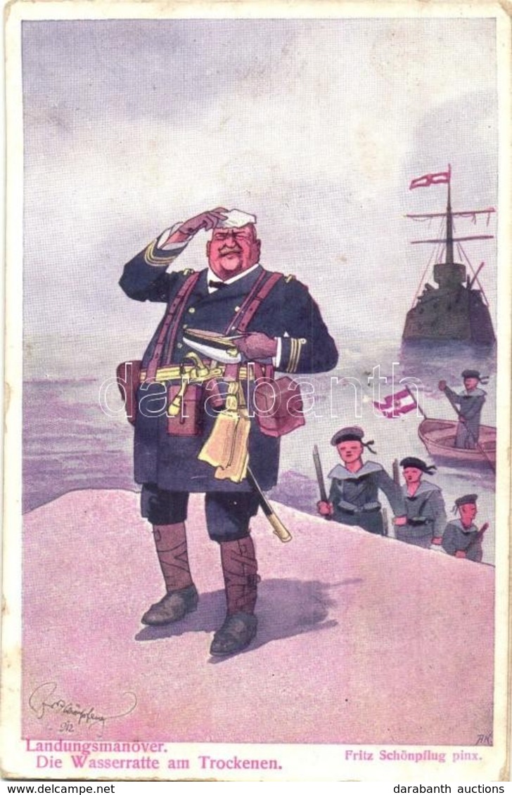 ** T3 Landungsmanöver. Die Wasserratte Am Trockenen / K.u.K. Kriegsmarine Humorous Art Postcard. Österr. Flottenverein S - Ohne Zuordnung