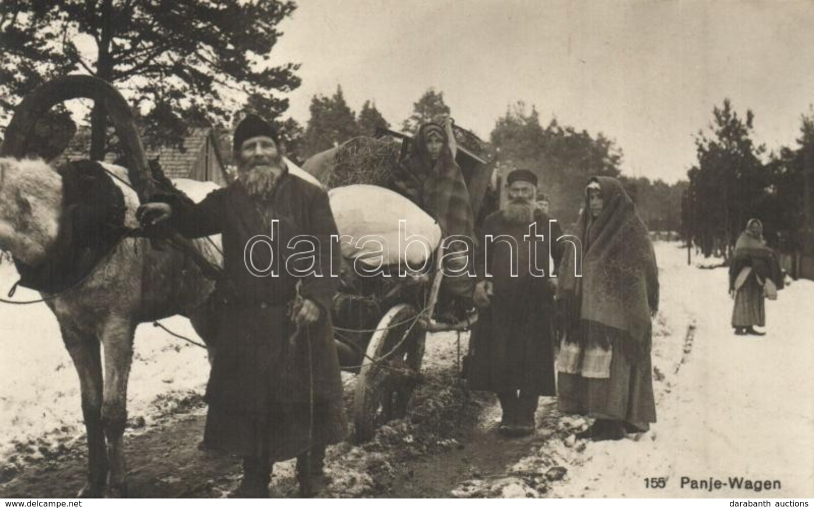T1/T2 1916 Panje-Wagen. Bug-Armee / Polish Jewish Men With Horse Carriage In Galicia. Judaica - Ohne Zuordnung
