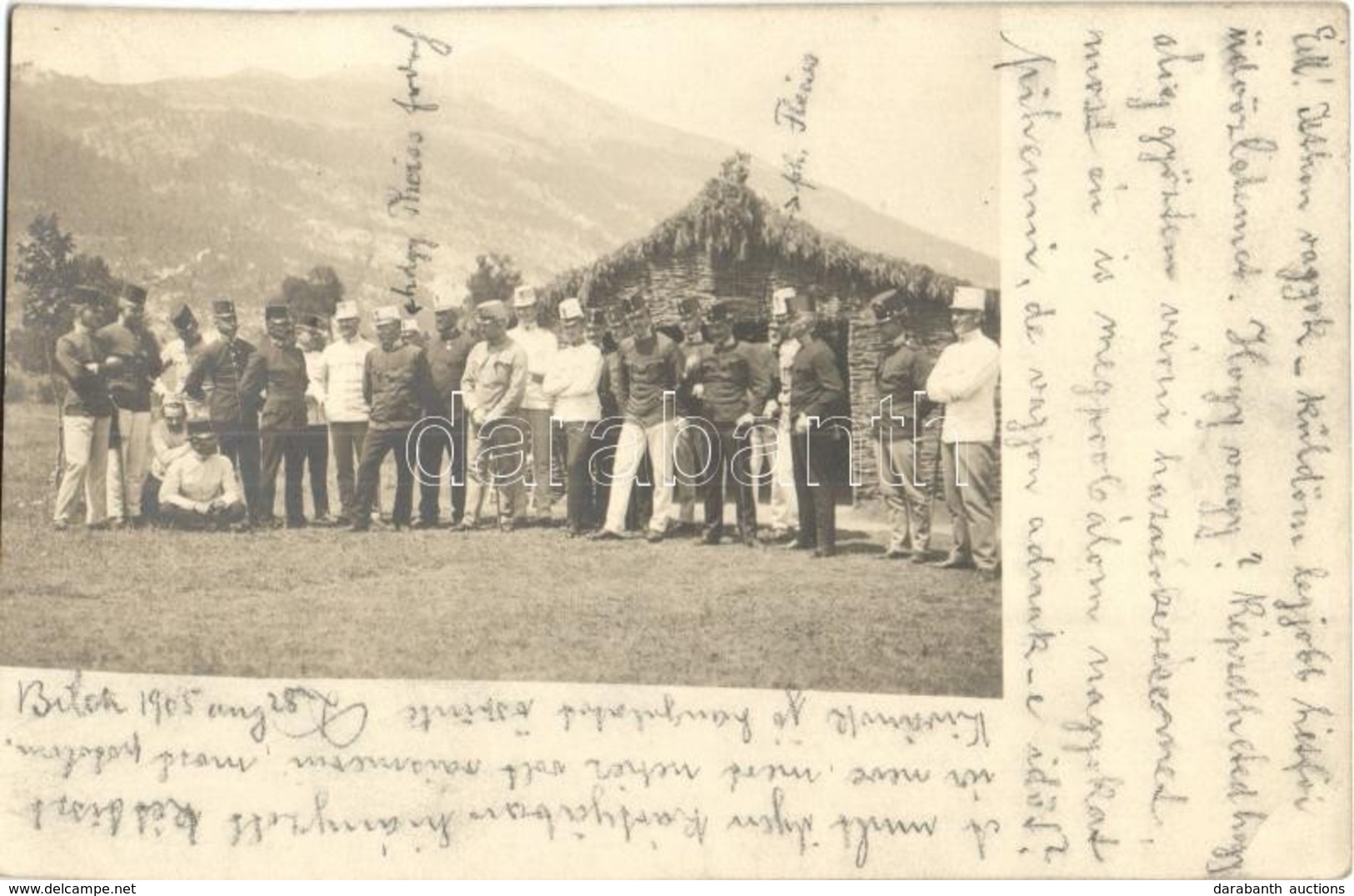 T2/T3 1905 Bilek, Katonatisztek A Táborban / K.u.K. Military Officers In Bilek. Photo - Non Classificati