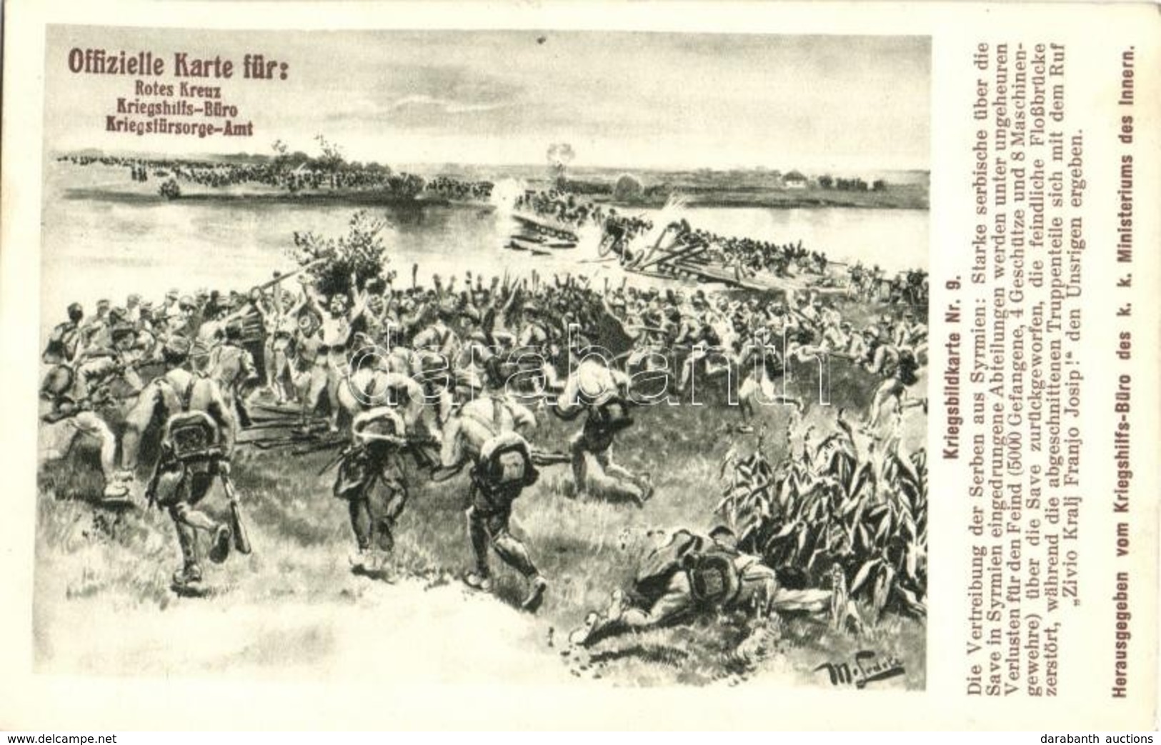 T2 Kriegsbildkarte Nr. 9. Die Vertreibung Der Serben Aus Syrmien / WWI K.u.k. Military Art Postcard, The Expulsion Of Se - Sin Clasificación