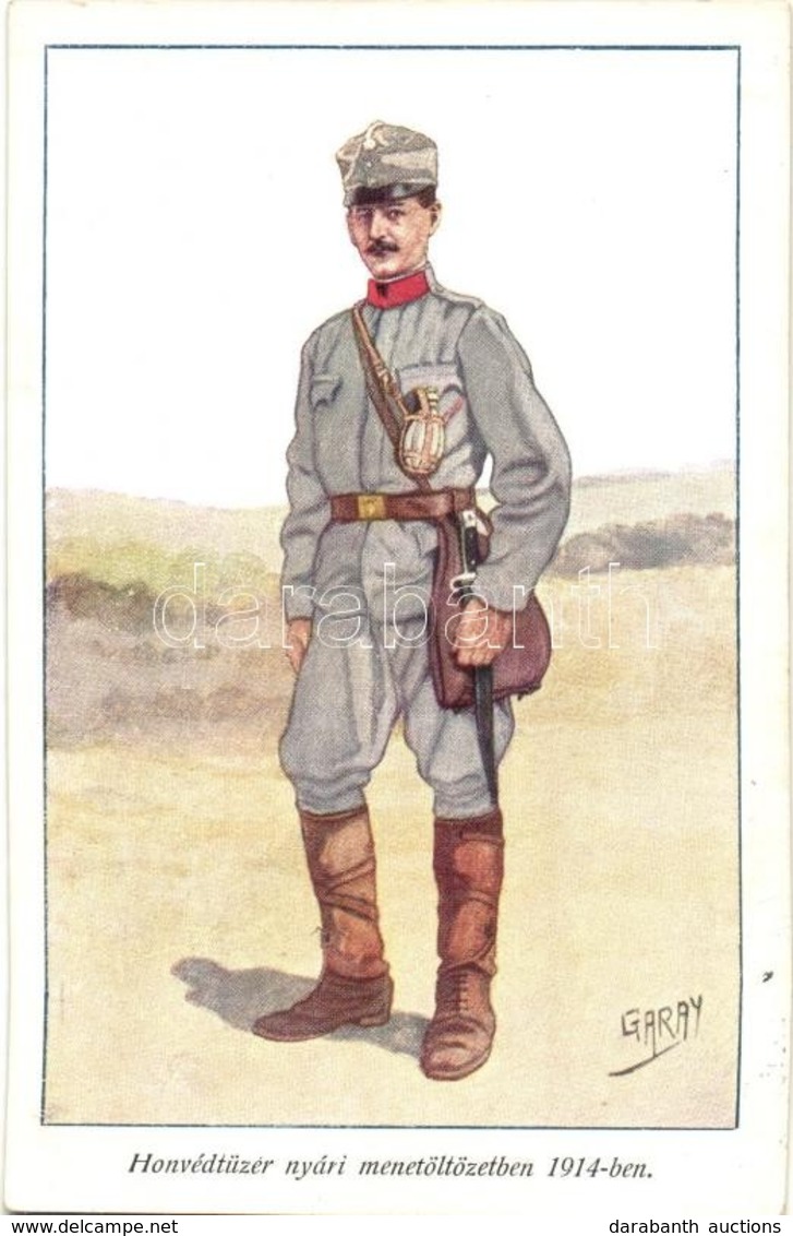 * T2/T3 Honvédtüzér Nyári Menetöltözetben 1914-ben. Honvédség Története 1868-1918 / Hungarian Military Officer S: Garay - Non Classificati