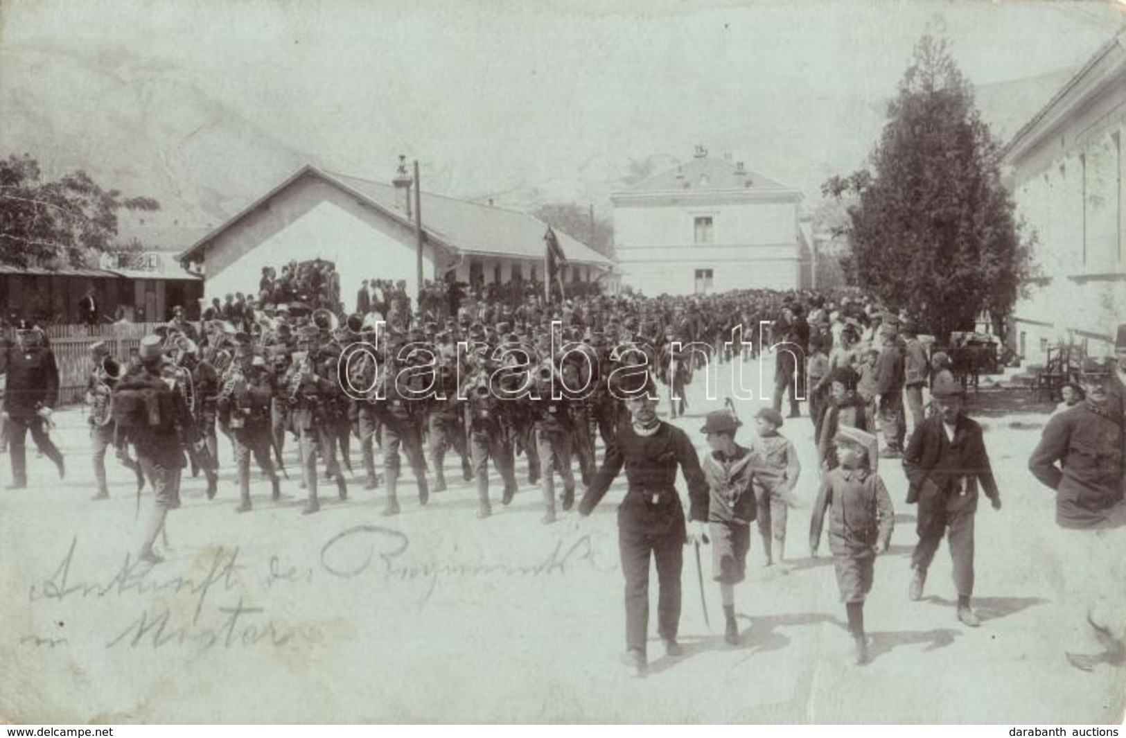 * T2/T3 Osztrák-magyar Hadsereg Békés Bevonulása Mostarba / K.u.k. Military, Peaceful Entry Of The Troops To Mostar. Pho - Non Classés