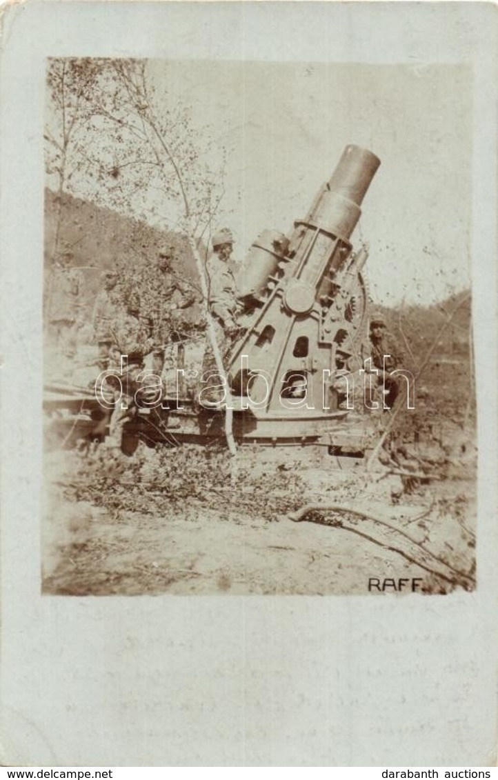 T2/T3 1916 Osztrák-magyar Katonák Egy 30,5 Cm Kaliberű Mozsárral / 30,5 Cm Mörser / WWI Austro-Hungarian K.u.K. Soldiers - Ohne Zuordnung