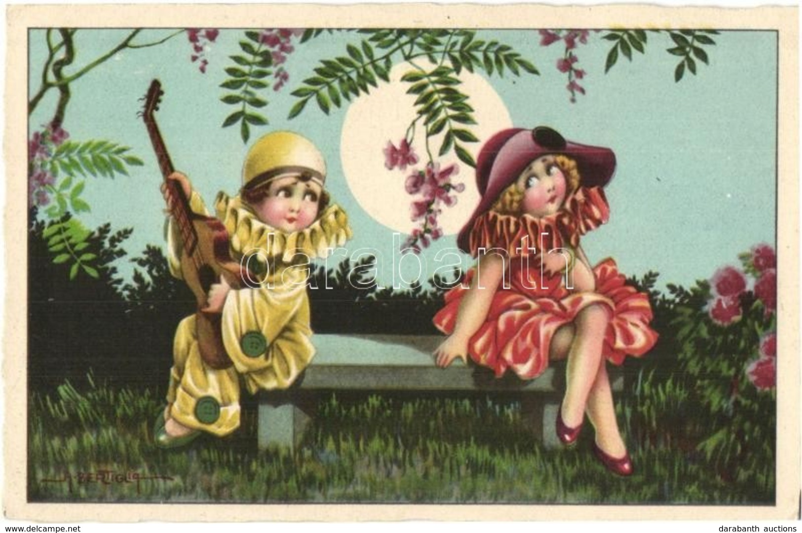 ** T1/T2 Serenade, Children Italian Art Postcard, CCM 2461. S: A. Bertiglia - Sin Clasificación