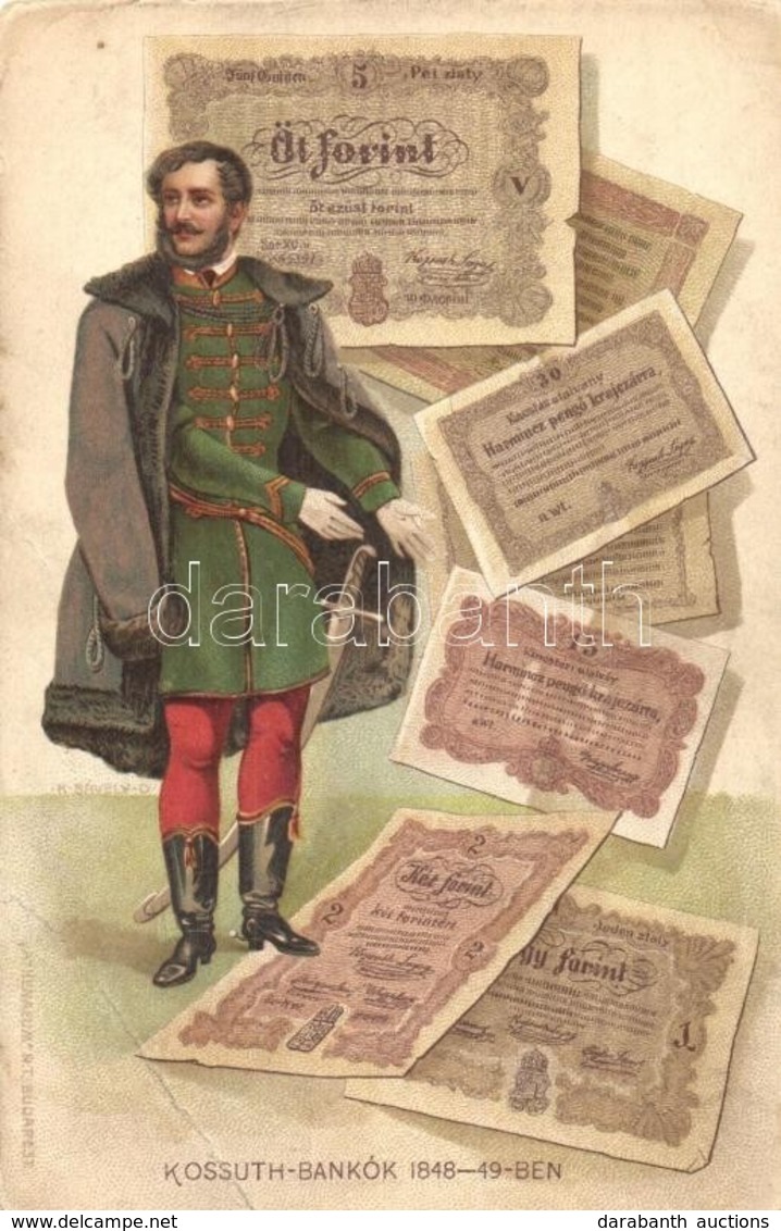 ** T3 Kossuth-bankók 1848-49-ben. Jelenetek Kossuth Lajos élete Történetéből / Kossuth Bank Notes From 1848-49. Scenes F - Sin Clasificación