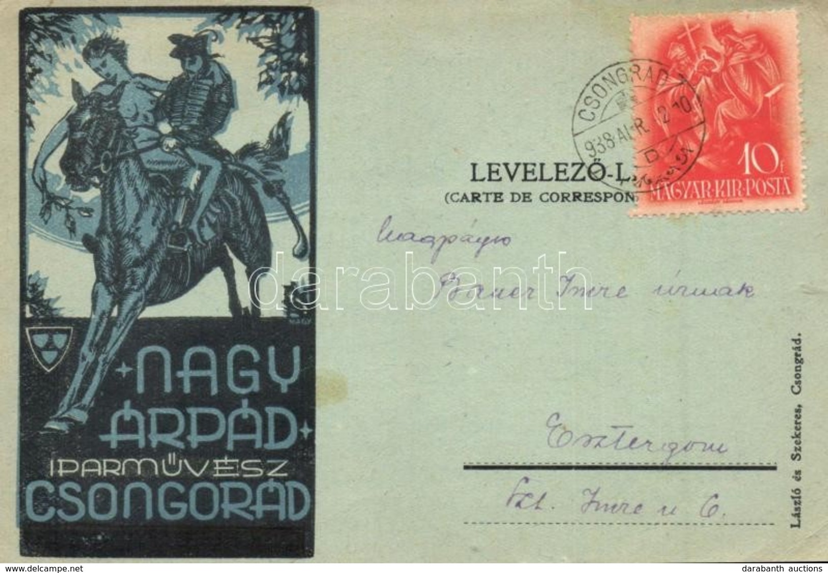 T3 Nagy Árpád Csongrádi Iparművész Reklámlapja. Vörösmarty Utca 10. / Hungarian Artist (applied Arts) Advertisement Card - Sin Clasificación