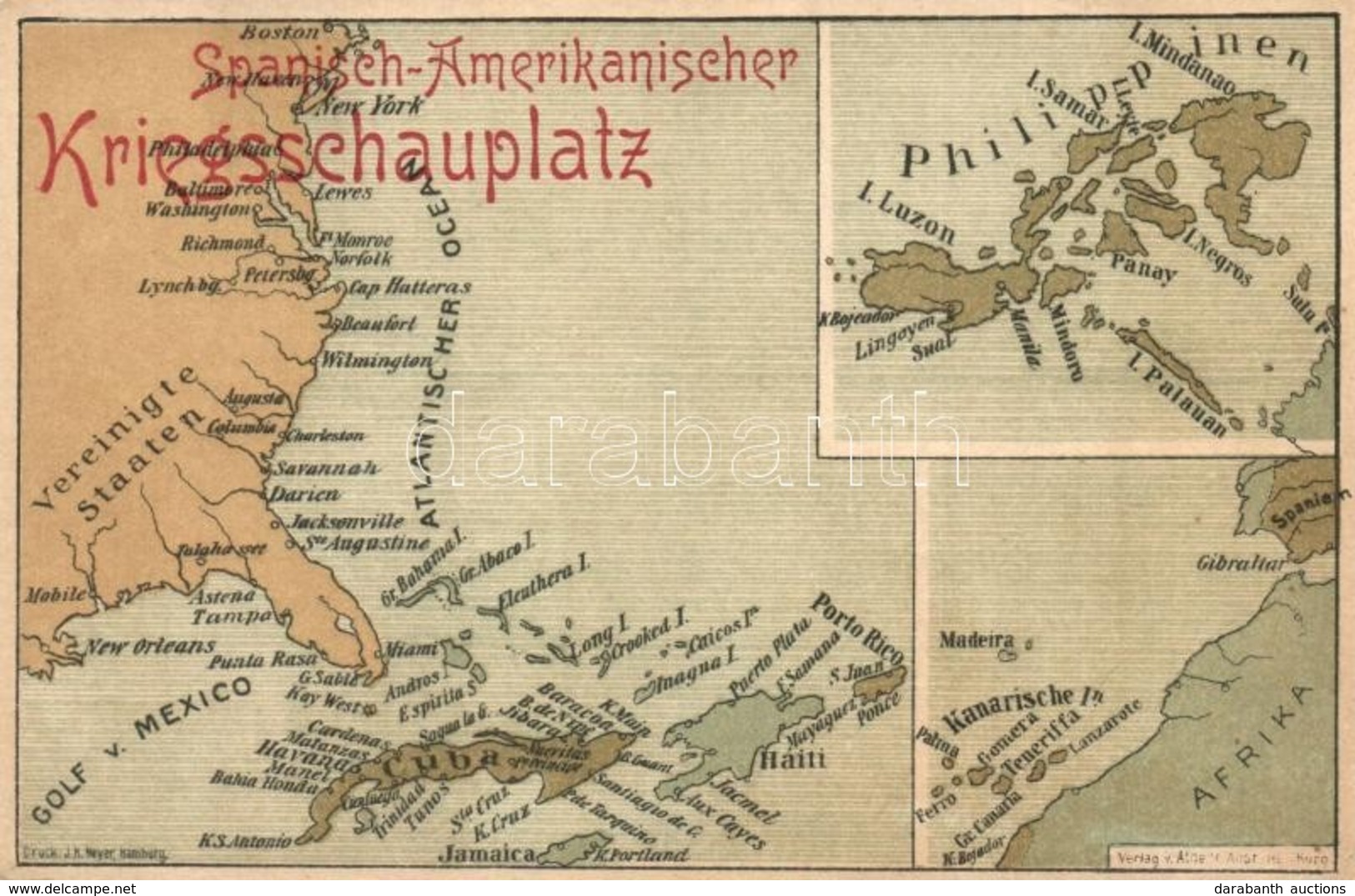 ** T2 Spanisch-Amerikanischer Kriegsschauplatz / Spanish-American Theater Of War, Map - Sin Clasificación