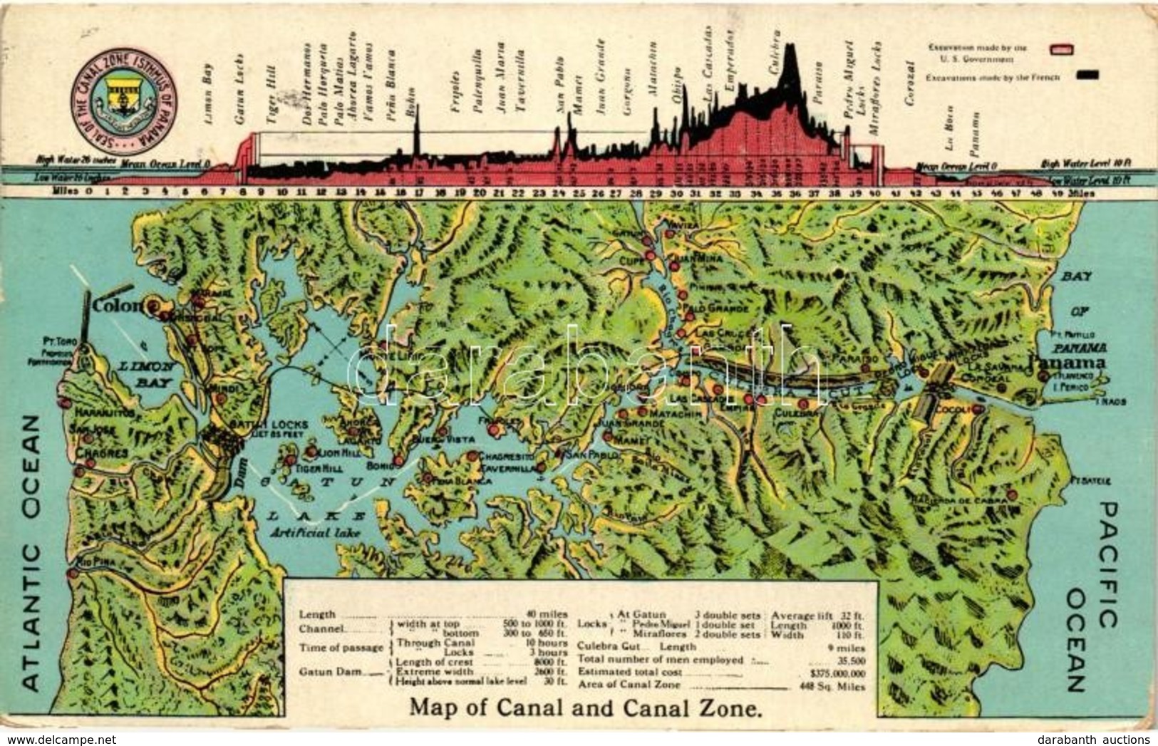 * T2/T3 Map Of Canal And Canal Zone, Panama (gluemark) - Non Classificati