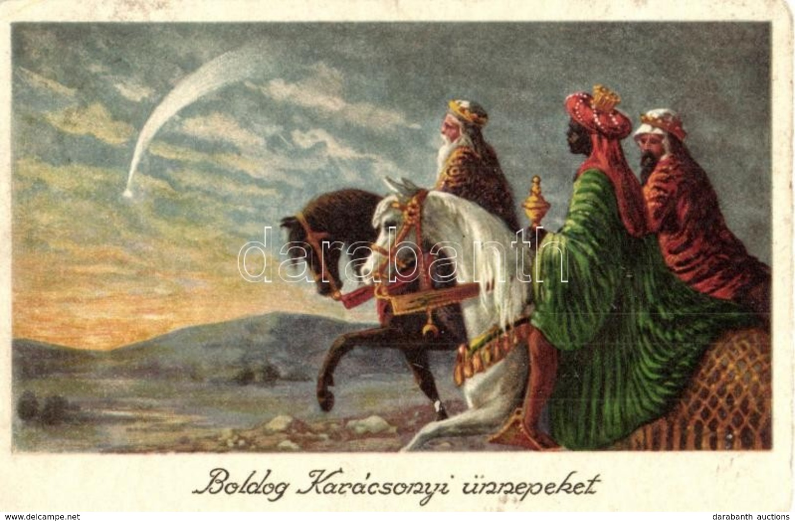 T2/T3 Boldog Karácsonyi ünnepeket / Christmas Art Postcard, Three Wise Men. B&R Nr. 8105. Litho + M. Kir. Honvéd Tábori  - Non Classificati