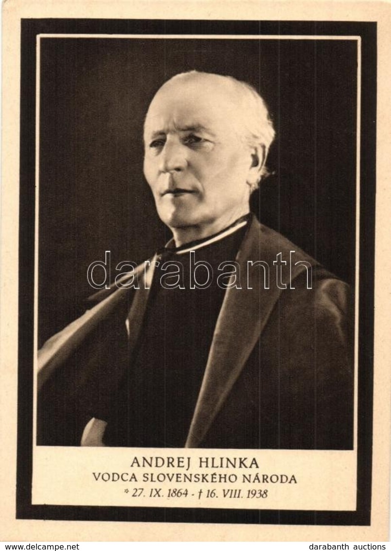 * T2 Andrej Hlinka's Obituary Postcard. So. Stpl - Non Classificati