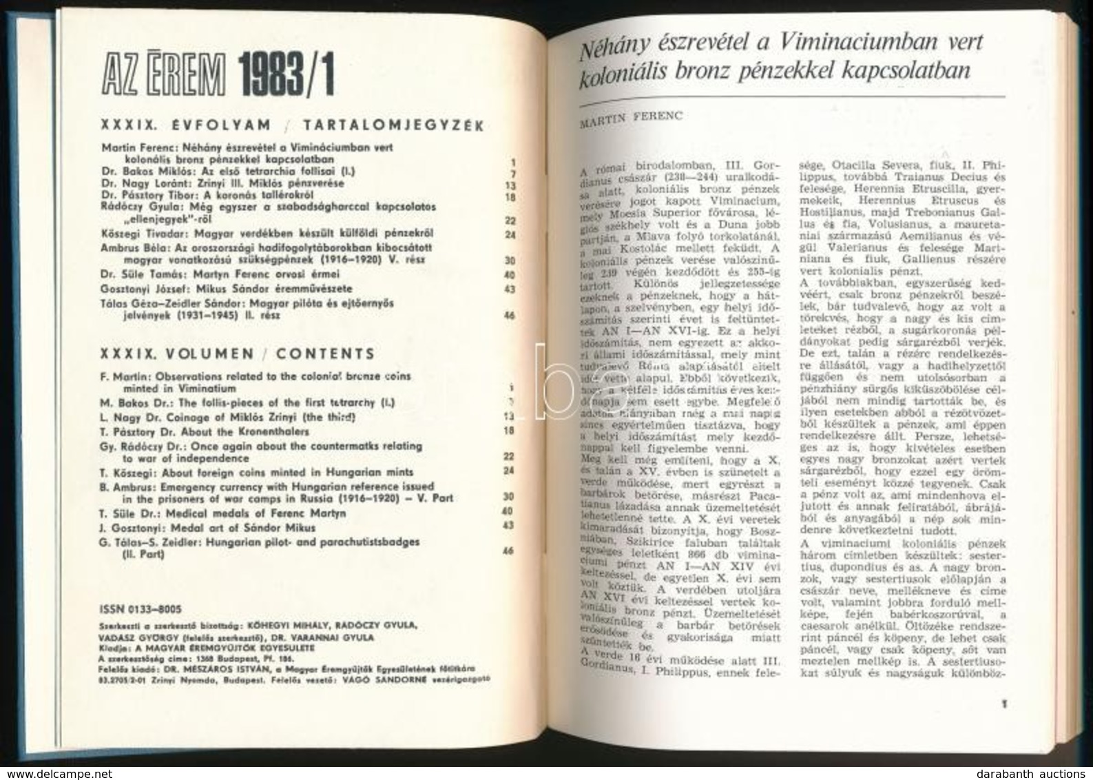 Az érem Című Folyóirat 1983-1986 Között Megjelent 8  Lapszáma, Egybekötve - Sin Clasificación