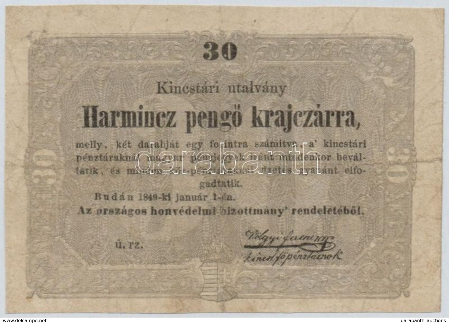 1849. 30kr 'Kossuth Bankó' T:III
Adamo G103 - Ohne Zuordnung