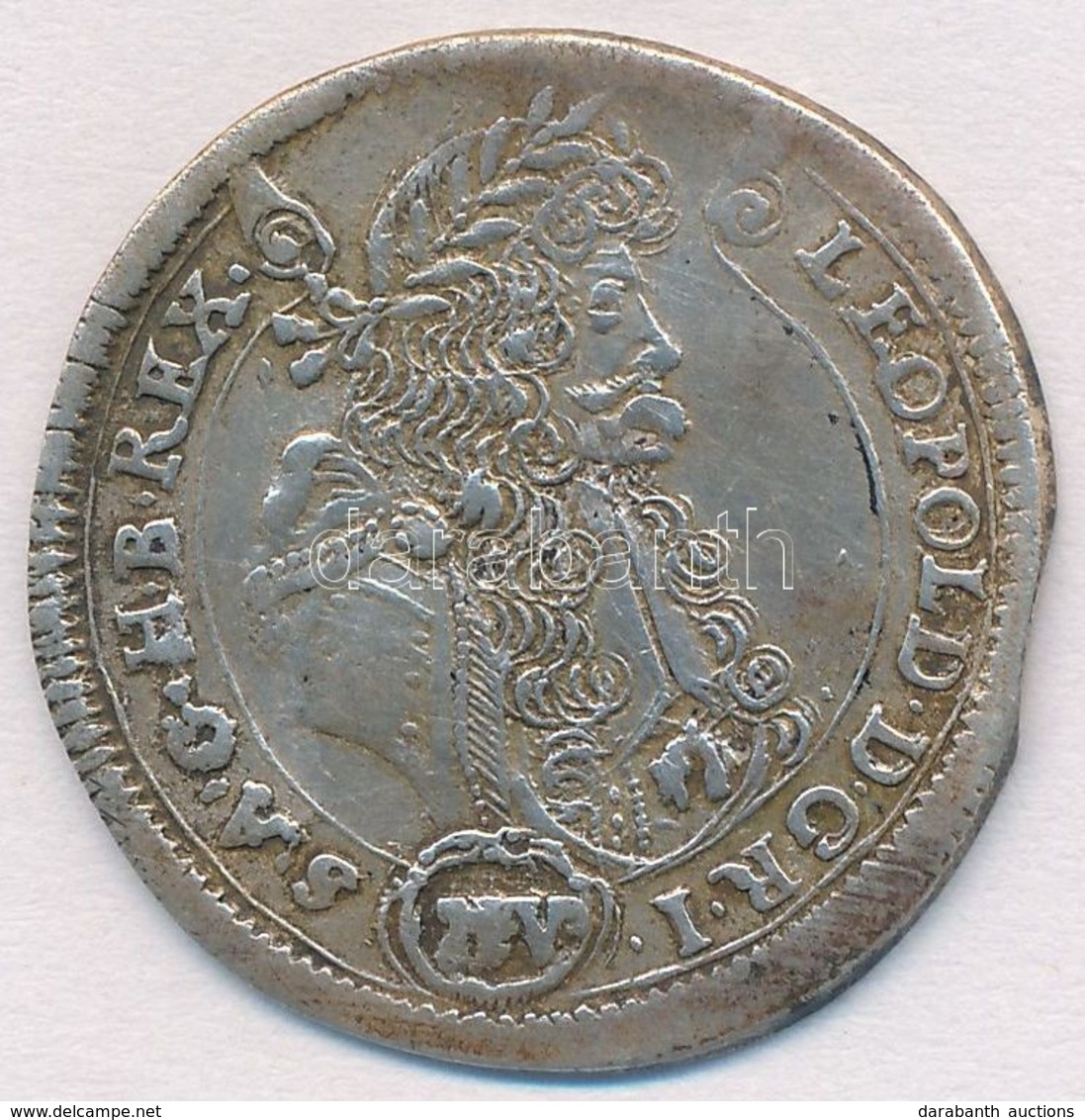 1690K-B 15kr Ag 'I. Lipót' Körmöcbánya (6,21g) T:2,2- Ph.
Hungary 1690K-B 15 Kreuzer Ag 'Leopold I' Kremnitz (6,21g) C:X - Non Classificati