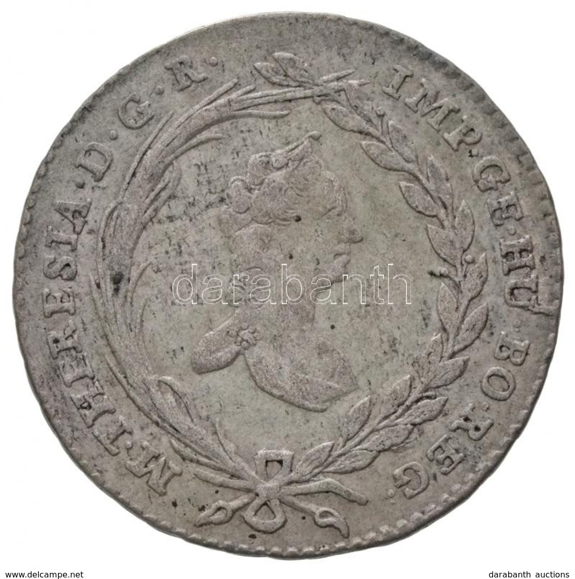 1765. 10kr Ag 'Mária Terézia' Eltérő Körirat (3,78g) T:2 Kis Ph. / 
Hungary 1765. 10 Kreuzer Ag 'Maria Theresia' Differe - Sin Clasificación