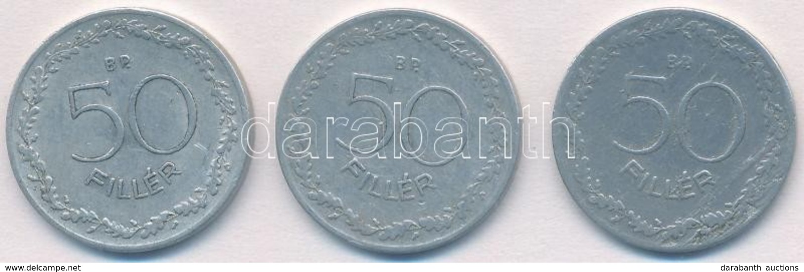 1948. 50f Al + 1953. 50f Al + 1965. 50f Al T:2-,3 1948-as Lapkahibával - Sin Clasificación