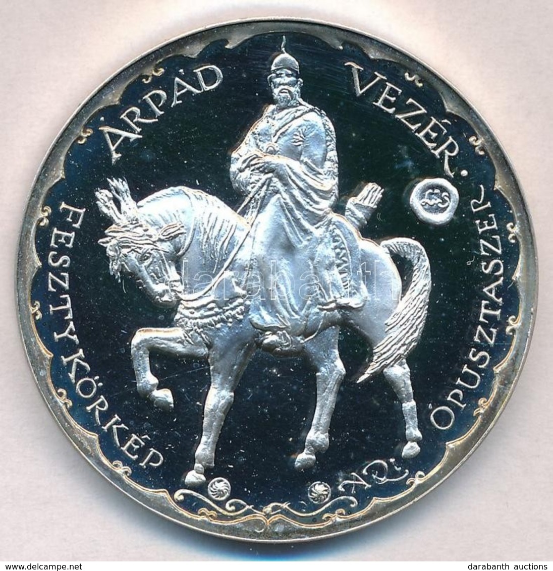 Lapis András (1942-) 1995. 'Árpád Vezér / Sáman' Jelzett Ag Emlékérem (35,68g/0.925/42,5mm) T:PP Fo. - Sin Clasificación