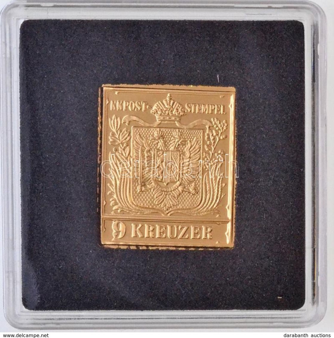 DN 'Világ Bélyegcsodái - Habsburg Birodalom 9 Kreuzer 1850' Aranyozott Cu Bélyegérem Tanúsítvánnyal (21,4x24,8mm) T:PP - Sin Clasificación