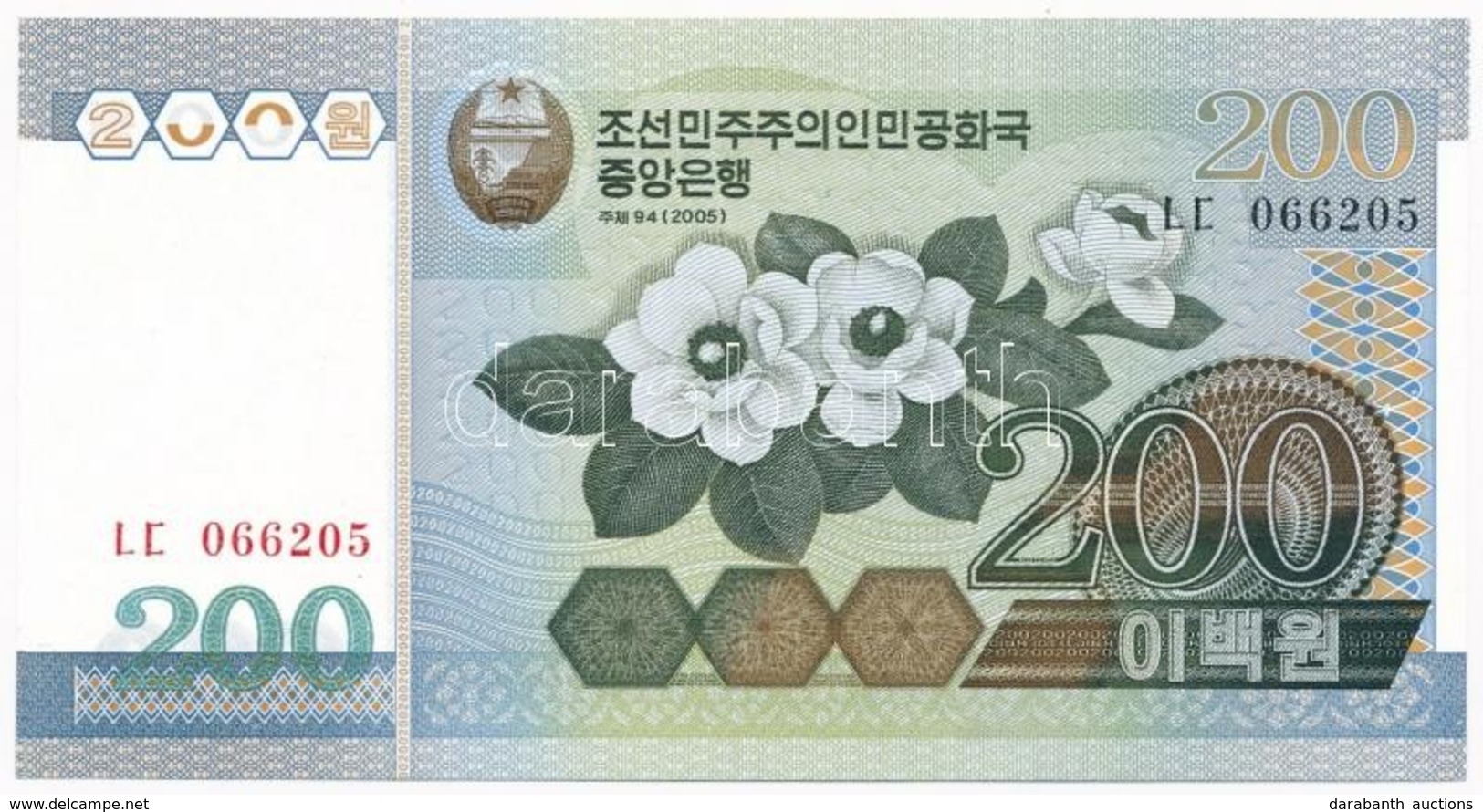 Észak-Korea 2005. 200W T:I 
North Korea 2005. 200 Won C:UNC - Ohne Zuordnung