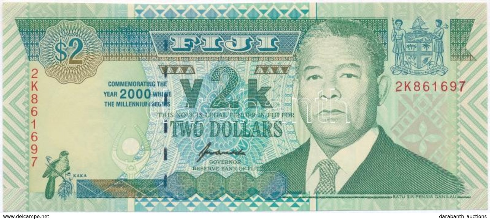 Fidzsi-szigetek 2000. 2$ 'y2k' T:I 
Fiji Islands 2000. 2 Dollars 'y2k' C:UNC - Non Classificati