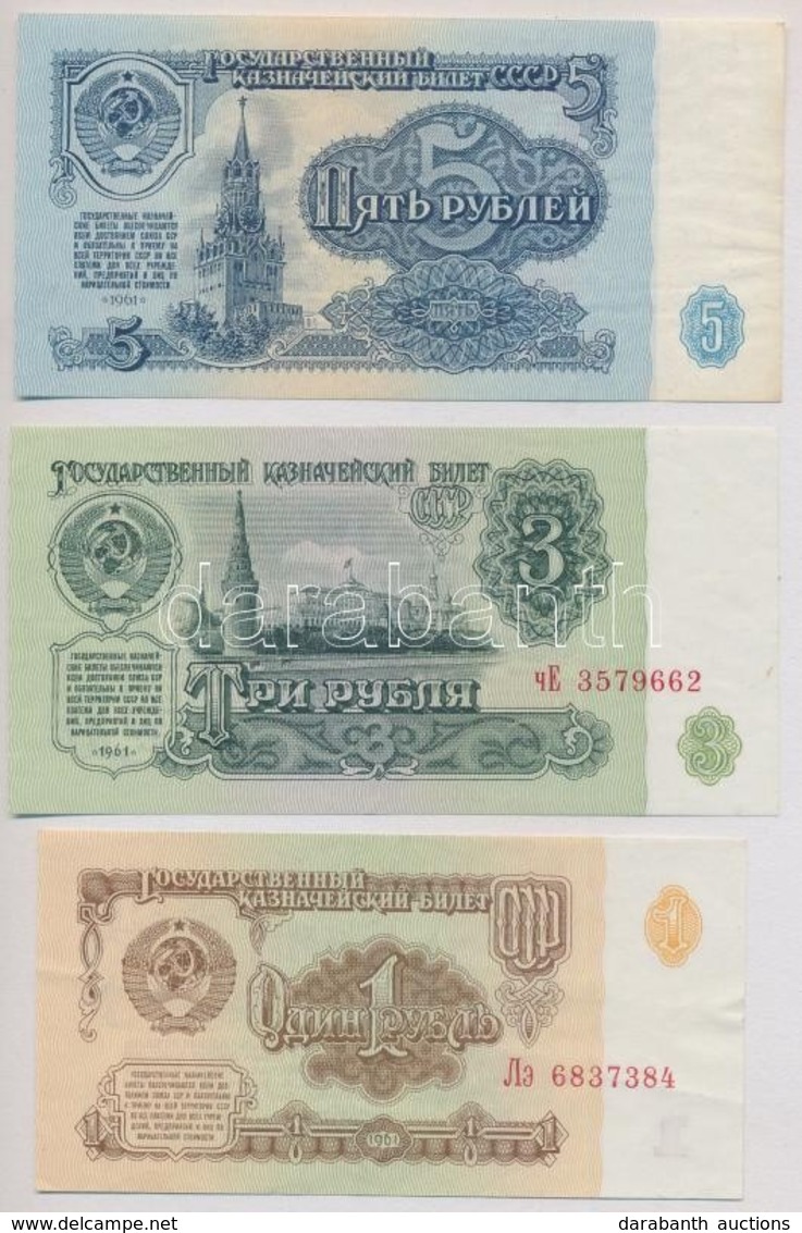 Szovjetunió 1961. 1R + 3R + 5R T:II-III Szép Papír
Soviet Union 1961. 1 Ruble + 3 Rubles + 5 Rubles C:XF-F Nice Paper - Ohne Zuordnung