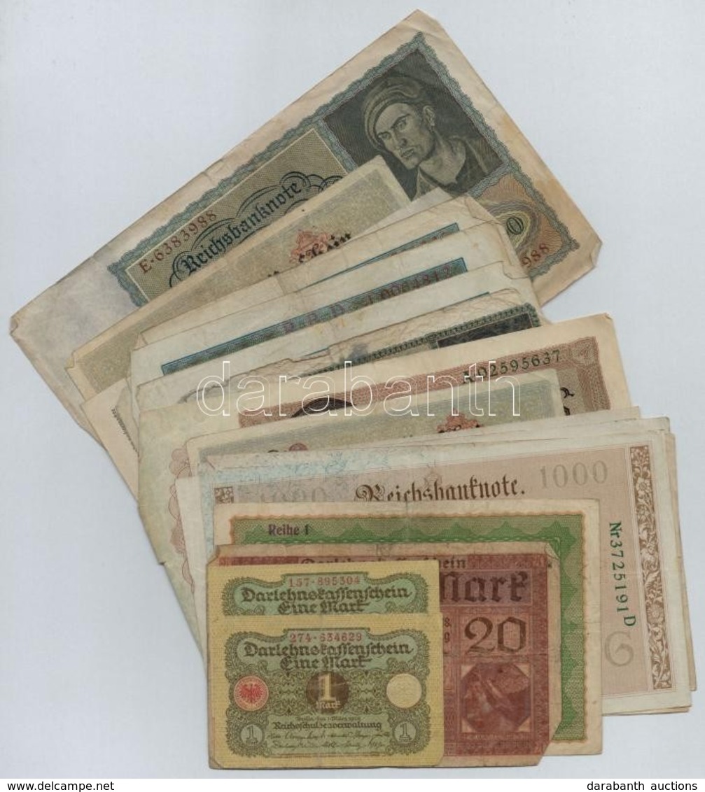 Német Birodalom / Weimar Köztársaság 20db-os Bankjegy Tétel T:III,III- - Ohne Zuordnung