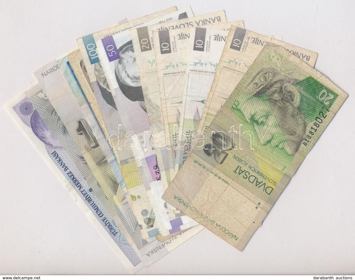 13db-os Vegyes Külföldi Bankjegy Tétel, Közte Szlovákia, Szlovénia, Törökország T:III
13pcs Of Various Banknotes, Includ - Sin Clasificación