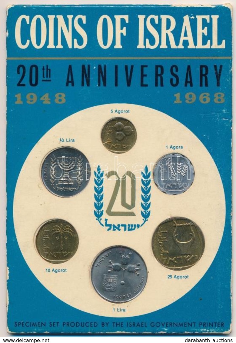 Izrael 1968. 1a-1L (6xklf) Forgalmi Sor Karton Díszcsomagolásban T:1
Israel 1968. 1 Agorot - 1 Lira (6xdiff) Coin Set In - Sin Clasificación