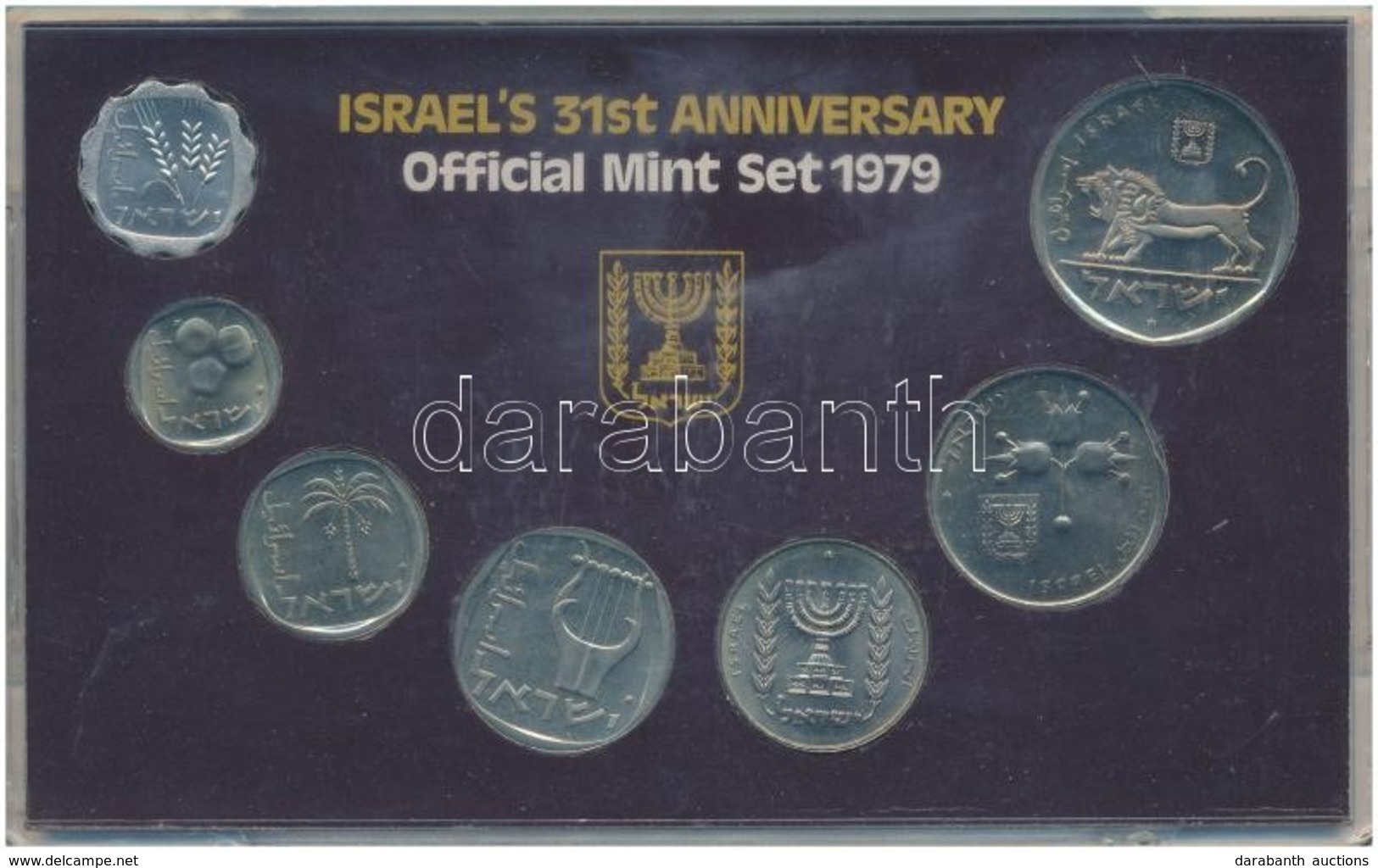 Izrael 1979. 1a-5Sh (7xklf) 'Izrael 31. évfordulója' Forgalmi Sor Dísztokban T:1,1-
Israel 1979. 1 Agora - 5 Shequel (7x - Sin Clasificación