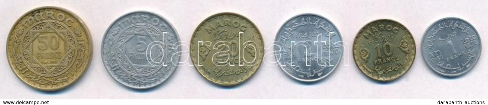 Marokkó 1951-1952. 1Fr-50Fr (6xdiff) T:2
Morocco 1951-1952. 1 Franc - 50 Francs (6xdiff) C:XF - Sin Clasificación