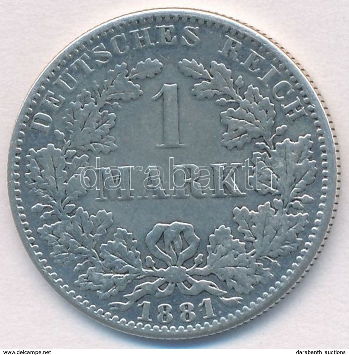 Német Birodalom 1881A 1M Ag T:2- 
German Empire 1881A 1 Mark Ag C:VF
Krause KM#7 - Ohne Zuordnung