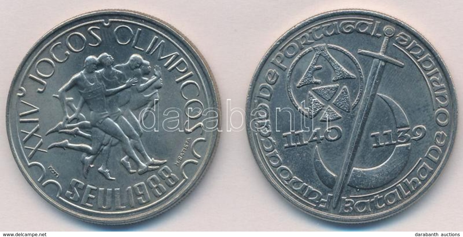 Portugália 1988. 250E Cu-Ni 'Szöul Olimpia' + 1989. 200E Cu-Ni 'Portugália Alapításának 850. évfordulója' T:1-,2
Portuga - Ohne Zuordnung