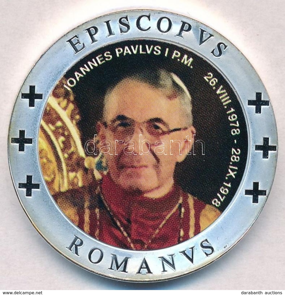 Vatikán ~2005. 'I. János Pál Pápa' Ezüstözött Multicolor Emlékérem (40mm) T:PP 
Vatican ~2005. 'Pope Ionnaes Pavlvs I' S - Non Classificati